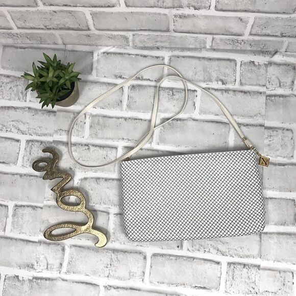 Whiting and Davis Crossbody Bag Metal Mesh Neiman Marcus - Picture 1 of 8